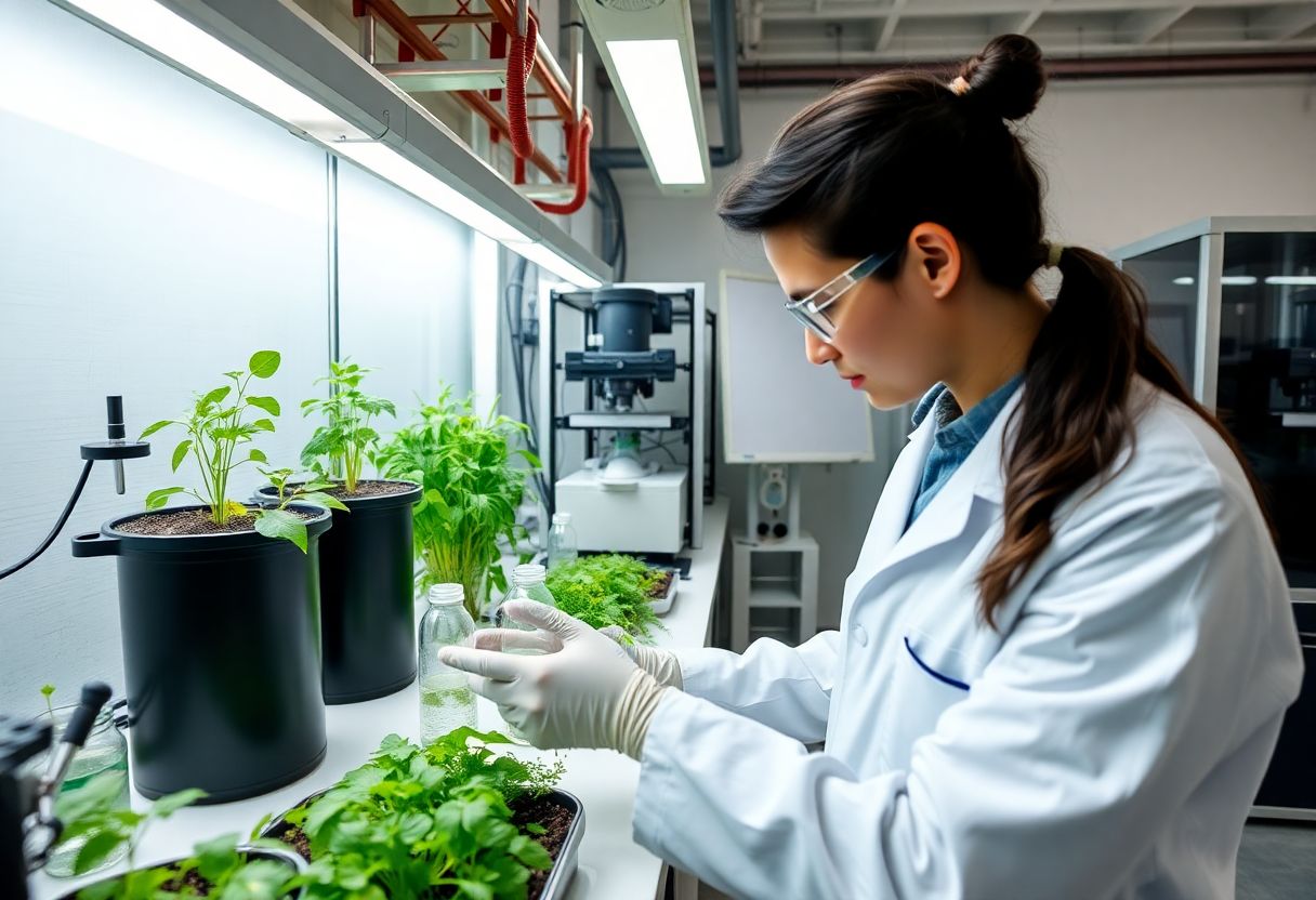 Pesquisa de biochar inteligente em laboratório