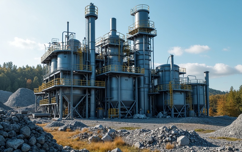 Planta industrial de projeto RSU e energia renovável