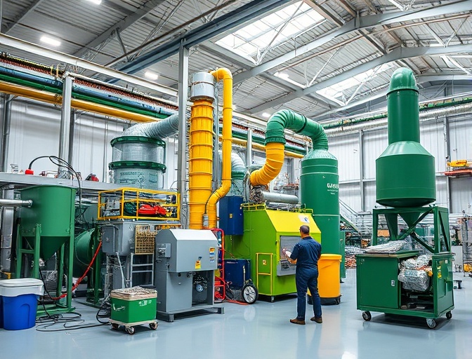 Planta de engenharia ambiental e tratamento de resíduos